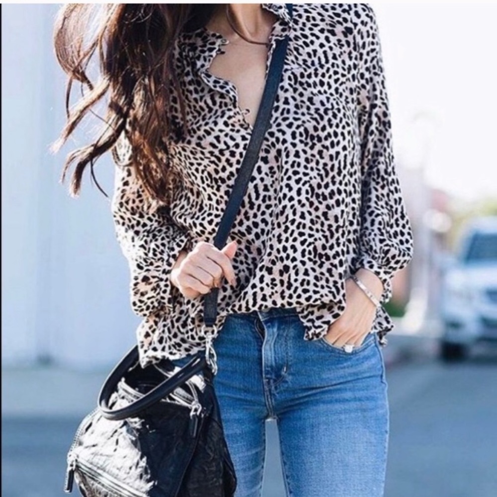 Amuse society leopard print long sleeve